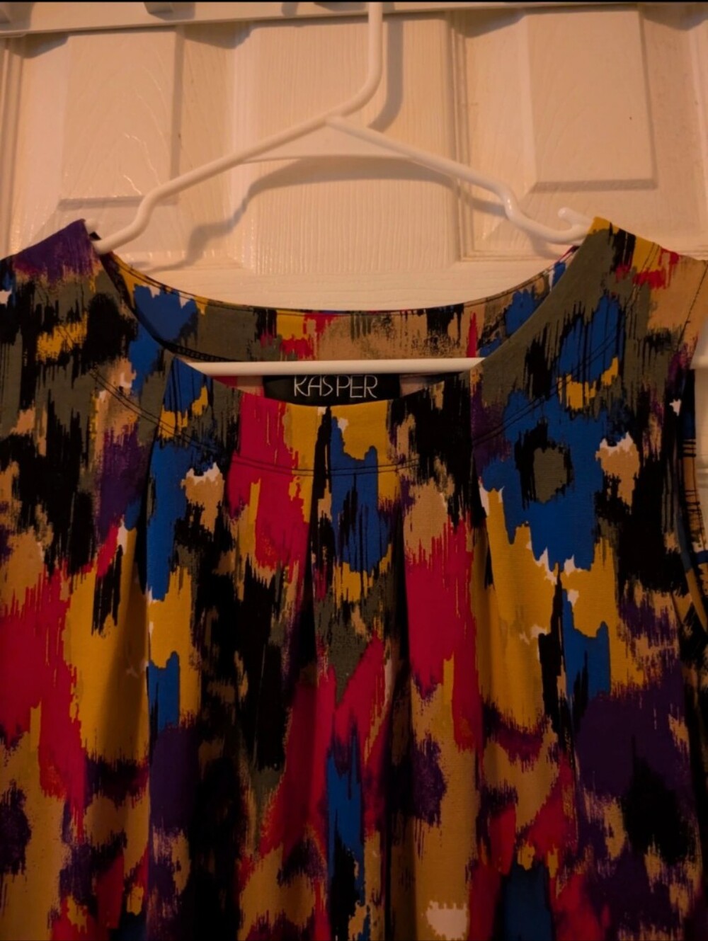 Kasper Abstract Print Sleeveless Blouse Top Multicolor Small - Picture 4 of 7